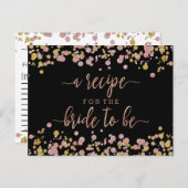Confetti Rose Gold Brautparty Rezept Karte (Vorne/Hinten)