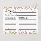 Confetti Rose Gold Brautparty Rezept Karte (Rückseite)