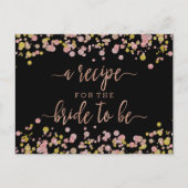 Confetti Rose Gold Brautparty Rezept Karte (Vorderseite)