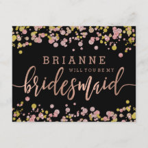 Confetti Rose Gold werden Sie meine Bridesmaid sei