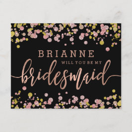 Confetti Rose Gold werden Sie meine Bridesmaid sei Einladung