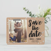 Confetti Save the Date Card (Stehend Vorderseite)