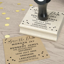 Confetti Save the Date DIY Wedding Rubber Briefmar