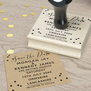 Confetti Save the Date DIY Wedding Rubber Briefmar Gummistempel