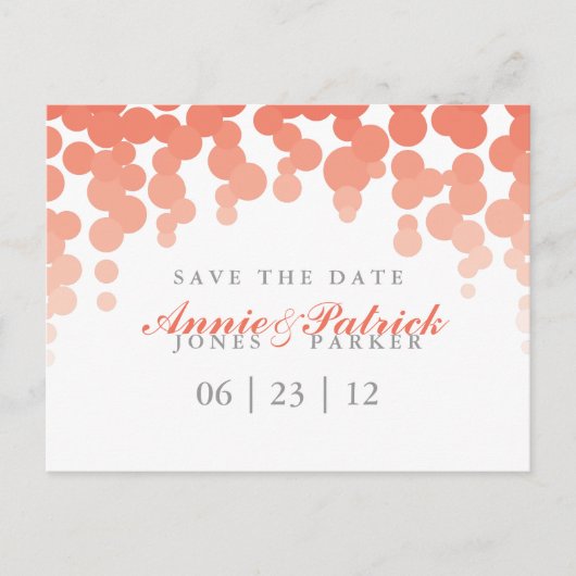 Confetti Save the Date Postcard Ankündigungspostkarte (Vorderseite)