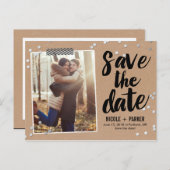 Confetti Save the Date Postcard Ankündigungspostkarte (Vorne/Hinten)