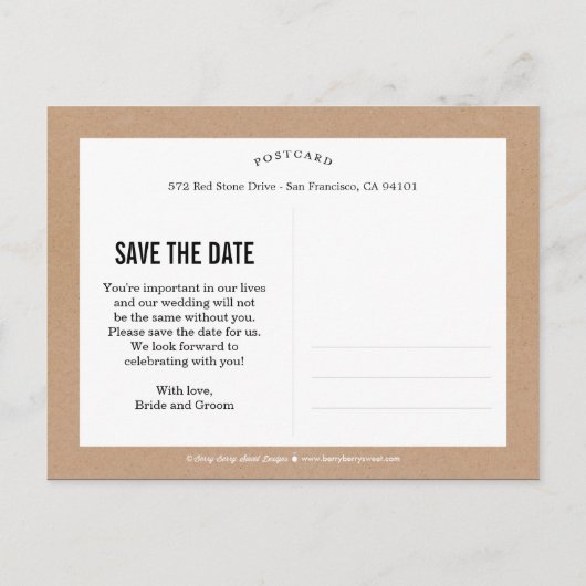 Confetti Save the Date Postcard Ankündigungspostkarte (Rückseite)