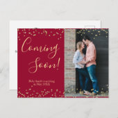 Confetti Schwangerschaft Ankündigung Postkarte (Vorne/Hinten)