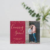 Confetti Schwangerschaft Ankündigung Postkarte (Stehend Vorderseite)