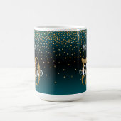 Confetti & Script 50 & Fabulous, Aquamarin Black O Kaffeetasse (Mittel)