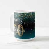 Confetti & Script 50 & Fabulous, Aquamarin Black O Kaffeetasse (Vorderseite Links)