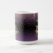 Confetti & Script 50 & Fabulous, Pink Black Ombre Kaffeetasse (Mittel)