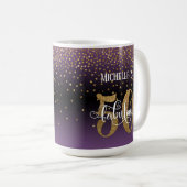Confetti & Script 50 & Fabulous, Pink Black Ombre Kaffeetasse (VorderseiteRechts)