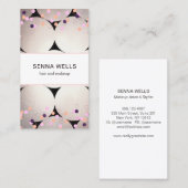 Confetti & Silver Girly Beauty Salon Stilvoll Visitenkarte (Vorne/Hinten)