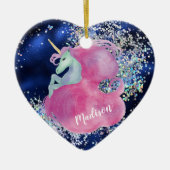 Confetti Sky Pink Unicorn Großtochter Keramik Ornament (Vorne)