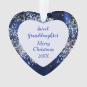 Confetti Sky Pink Unicorn Großtochter Ornament (Rückseite)