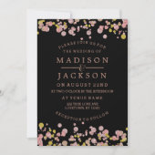 Confetti Sparkle Rose Einladung (Vorderseite)