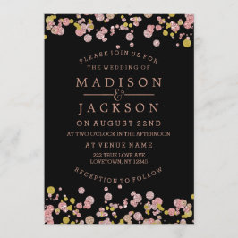 Confetti Sparkle Rose Einladung