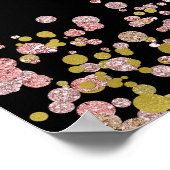 Confetti Sparkle Rose Gold Wedding Cards & Gifts Poster (Ecke)