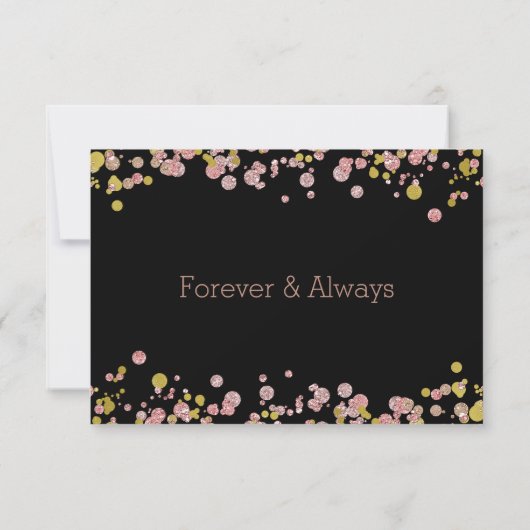 Confetti Sparkle Rose Gold Wedding Vielen Dank Fot Dankeskarte (Rückseite)