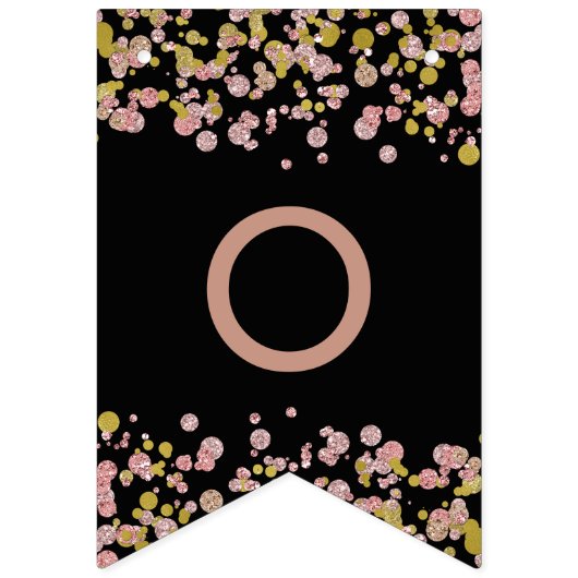 Confetti Sparkle Shine Rose Gold Wedding Forever Wimpelkette (Dritte Fahne)