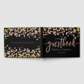 Confetti Sparkle Shine Rose Gold Wedding Monogram Gästebuch (Voll)