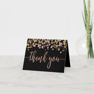 Confetti Sparkle Shine Rose Gold Wedding Vielen Da Dankeskarte