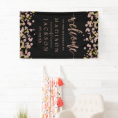 Confetti Sparkle Shine Rose Gold Wedding Willkomme Banner (Insitu)