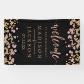 Confetti Sparkle Shine Rose Gold Wedding Willkomme Banner (Horizontal)