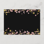 Confetti Sparkle Shine Rose Goldene Hochzeit Empfa Begleitkarte (Rückseite)