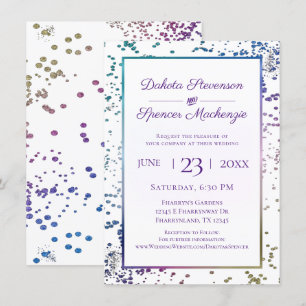 Confetti Sparkle   Wasserfarbene Diamantstaubdecke Einladung