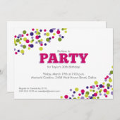 Confetti Sprinkle Party Einladung Lila (Vorne/Hinten)