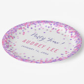 Confetti Sprinkles Geburtstagsgeschmack für Mädche Pappteller (Schrägansicht)