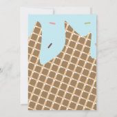 Confetti Sprinkles Tropfen Eis Creme Cone Blue Einladung (Rückseite)