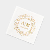 Confetti Spritzer Fun Monogram & Date Wedding Servietten Mit Folie (Links)
