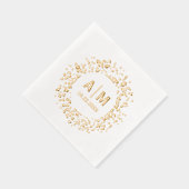 Confetti Spritzer Fun Monogram & Date Wedding Servietten Mit Folie (Rechts)