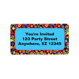Confetti Squares Adressaufkleber