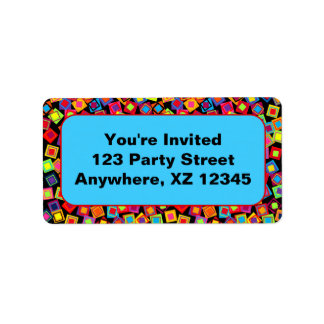Confetti Squares Adressaufkleber