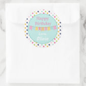 Confetti Stars Custom Birthday Stickers (Tasche)