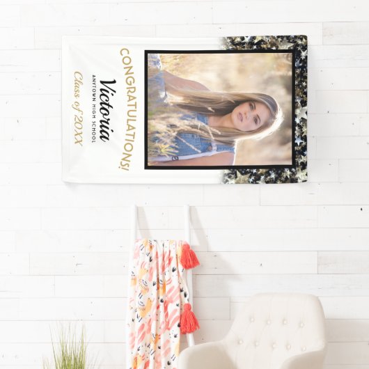 Confetti Stars Herzlichen Glückwunsch 2025 Graduat Banner (Insitu)