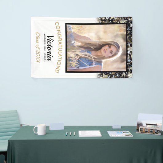 Confetti Stars Herzlichen Glückwunsch 2025 Graduat Banner (Messeveranstaltung)