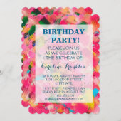 Confetti Storm Abstrakt-Art Einladungen zum Geburt (Vorne/Hinten)