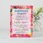 Confetti Storm Abstrakt-Art Einladungen zum Geburt (Stehend Vorderseite)