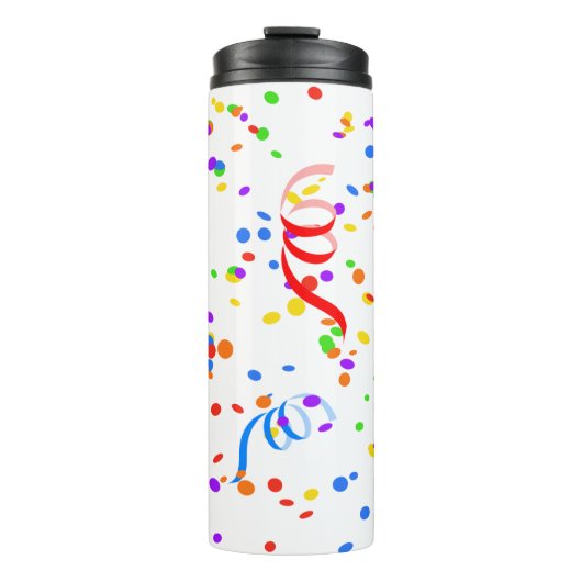 Confetti streamer party carnival thermosbecher (Vorderseite)