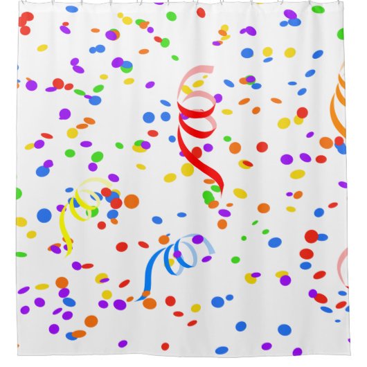 Confetti streamer Party Karneval Duschvorhang (Vorderseite)