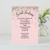 Confetti Sweet 16 Geburtstagsparty Einladung (Stehend Vorderseite)
