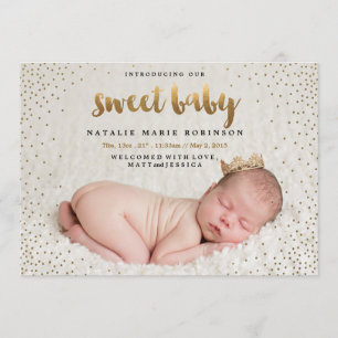 CONFETTI SWEET BABY Geburtsankündigung Ankündigung