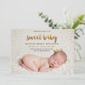 CONFETTI SWEET BABY Geburtsankündigung Ankündigung (Stehend Vorderseite)