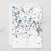 Confetti, Teddy Bear, Balloons Boys 3. Geburtstag Einladung (Rückseite)