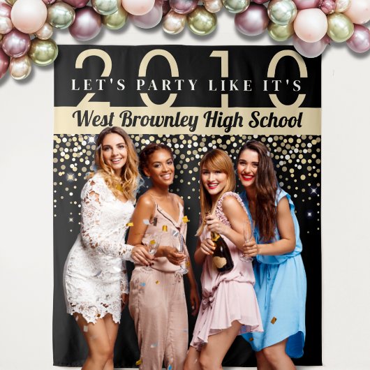 Confetti themed School Wiedersehen Fotobooth Hinte Wandteppich